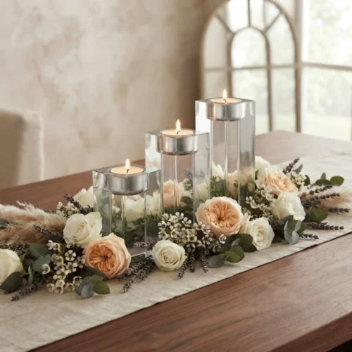 Glass Tea Light Holder Set