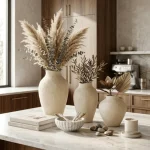 Ivory Dune Textured Ceramic Decorative Vase - Image 8