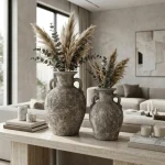 Antica Amphora Textured Ceramic Decorative Vase - Image 7