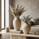Ivory Dune Textured Ceramic Decorative Vase - Image 9