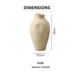 Ivory Dune Textured Ceramic Decorative Vase - Image 2