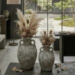 Antica Amphora Textured Ceramic Decorative Vase - Image 5