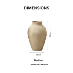 Ivory Dune Textured Ceramic Decorative Vase - Image 3