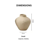 Ivory Dune Textured Ceramic Decorative Vase - Image 4