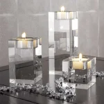Crystal Glass Tea Light Holder Set - Image 7