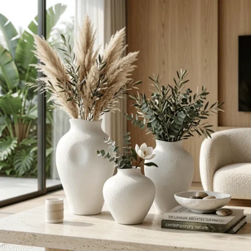Stone Textured Ceramic Decorative Vase
