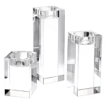 Crystal Glass Tea Light Holder Set - Image 8