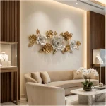 Golden Vine Rose Metal Wall Decor - Image 5