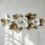 Golden Vine Rose Metal Wall Decor - Image 8