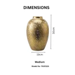 Golden Ember Textured Ceramic Decorative Vase - Image 2