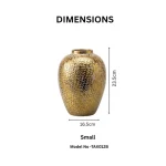 Golden Ember Textured Ceramic Decorative Vase - Image 3