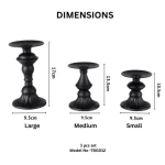 Vintage Black Candle Holder Set - Image 2