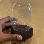 Wood Base Glass Tea Light Holder– candle not included - Image 4