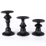 Vintage Black Candle Holder Set - Image 4
