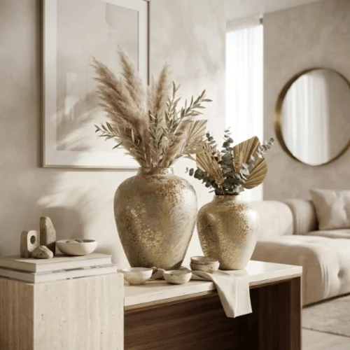 Oasis Textured Ceramic Decorative Vase