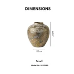 Golden Oasis Textured Ceramic Decorative Vase - Image 3