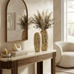 Golden Mosaic Textured Ceramic Decorative Vase - Image 4