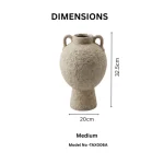 Athena Pedestal Textured Ceramic Decorative Vase - Image 2