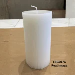 Elegant Ribbed Pillar Candle Set - Image 5