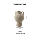 Athena Pedestal Textured Ceramic Decorative Vase - Image 3