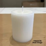 Elegant Ribbed Pillar Candle Set - Image 3