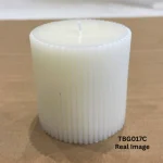Elegant Ribbed Pillar Candle Set - Image 4