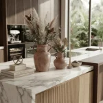 Rustic Blush Textured Ceramic Decorative Vase - Image 8