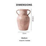 Rustic Blush Textured Ceramic Decorative Vase - Image 2
