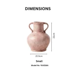 Rustic Blush Textured Ceramic Decorative Vase - Image 3