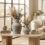 Pebble Terra Textured Ceramic Decorative Vase - Image 4