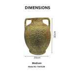 Luxe Heritage Textured Ceramic Decorative Vase - Image 3