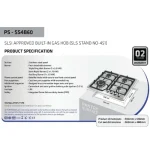 SLSI Approved Built In Gas Hob PS-SS4B60 - Image 6