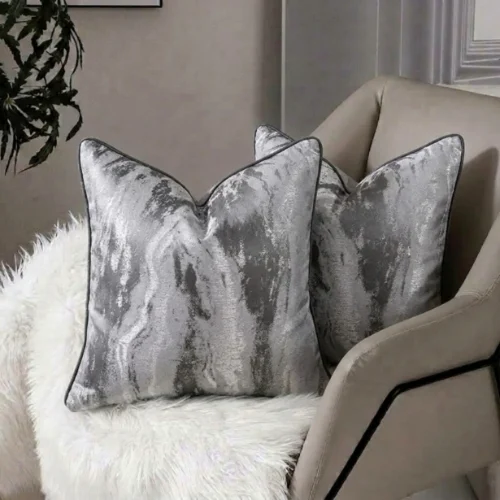 Ivory Abstract Brush Cushion Cover