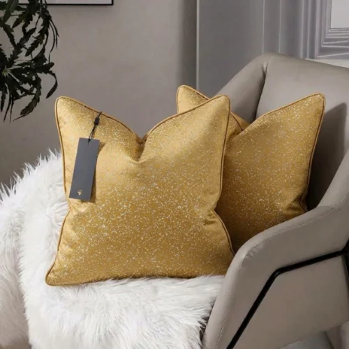 Champagne Solid Texture Cushion Cover