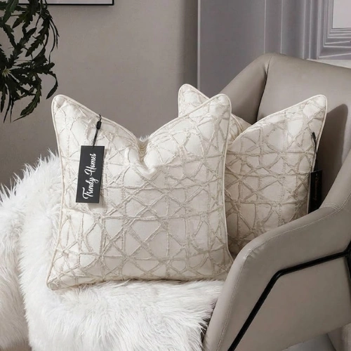 Champagne Diamond Lattice Cushion Cover