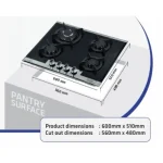  SLSI Approved Built In Gas Hob PS-TG4BB600 - Image 4