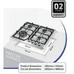 SLSI Approved Built In Gas Hob PS-SS4B60 - Image 5
