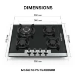  SLSI Approved Built In Gas Hob PS-TG4BB600 - Image 2