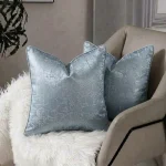 Blue Textured Plain Cushion Cover