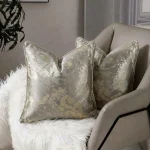 Champagne Botanical Jacquard Cushion Cover