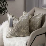 Silver Abstract Jacquard Cushion Cover