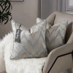 Grey Zigzag Jacquard Cushion Cover