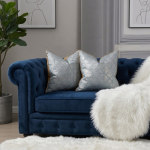 Dusty Blue Chevron Panel Cushion Cover - Image 5
