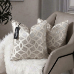 Ivory Diamond Trellis Cushion Cover