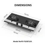  SLSI Approved 2 Burner Built In Gas Hob PS-TG2B7120 - Image 2