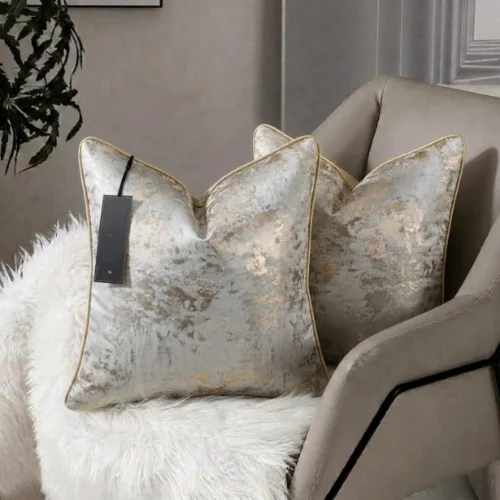 Marble Texture Jacquard Cushion Cover