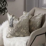 Silver Abstract Jacquard Cushion Cover