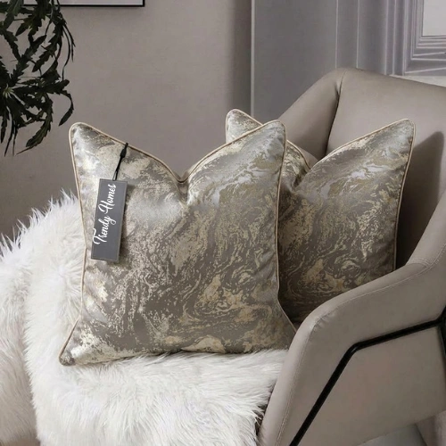 12-12 Silver Abstract Jacquard Cushion Cover