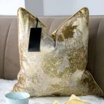 Champagne Botanical Jacquard Cushion Cover - Image 3
