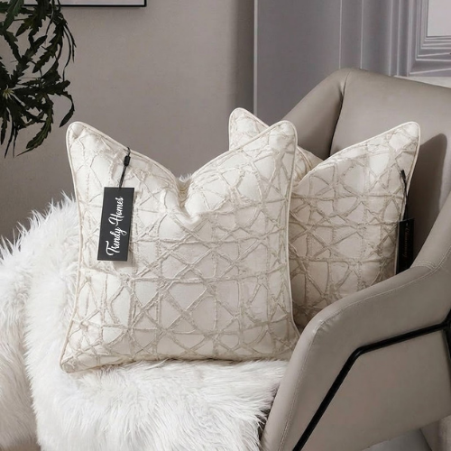Champagne Diamond Lattice Cushion Cover